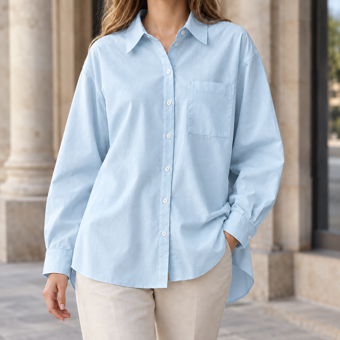 Zelie Relaxed Shirt - Sky Blue