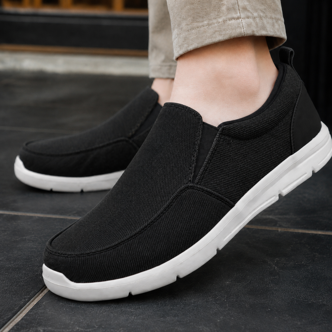 Veralli Canvas Slip-Ons - Black