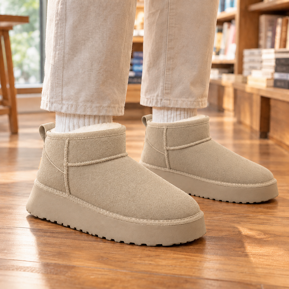 Cattaneo Suede Snow Boots - Apricot
