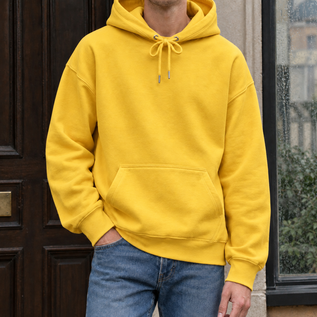 Jocelyn Relaxed Cotton Hoodie - Yellow
