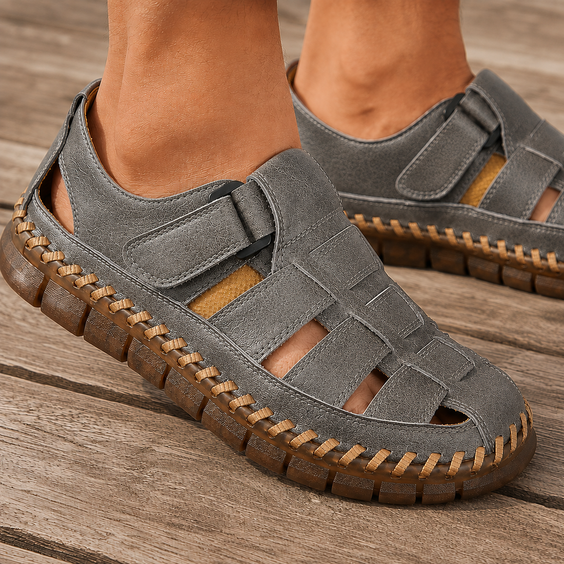 Gentili Fisherman Sandals - Gray