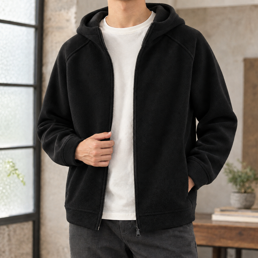 Claude Fleece Hoodie - Black