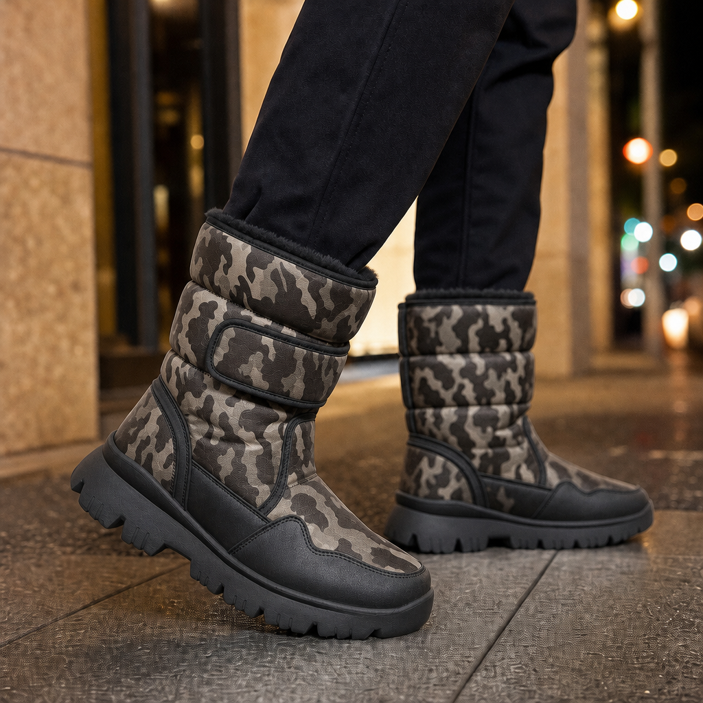 Viterbo Camouflage Snow Boots - Black Gold Camouflage