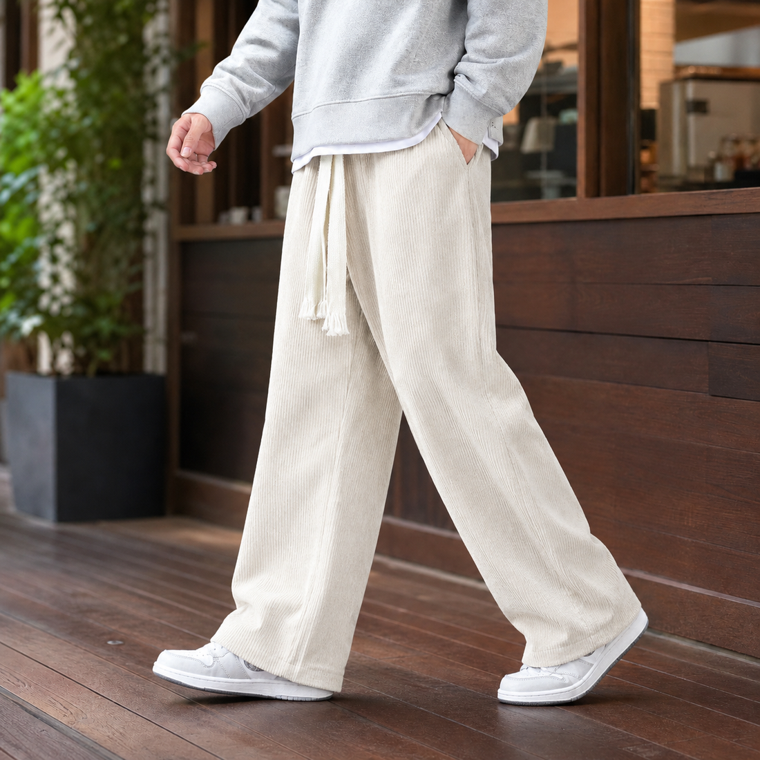 Edward Wide Leg Pants - Apricot