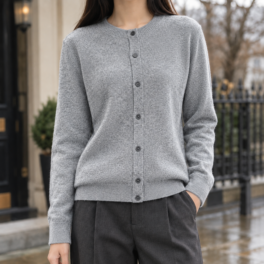 Astrid-Kate Wool Cardigan - Gray