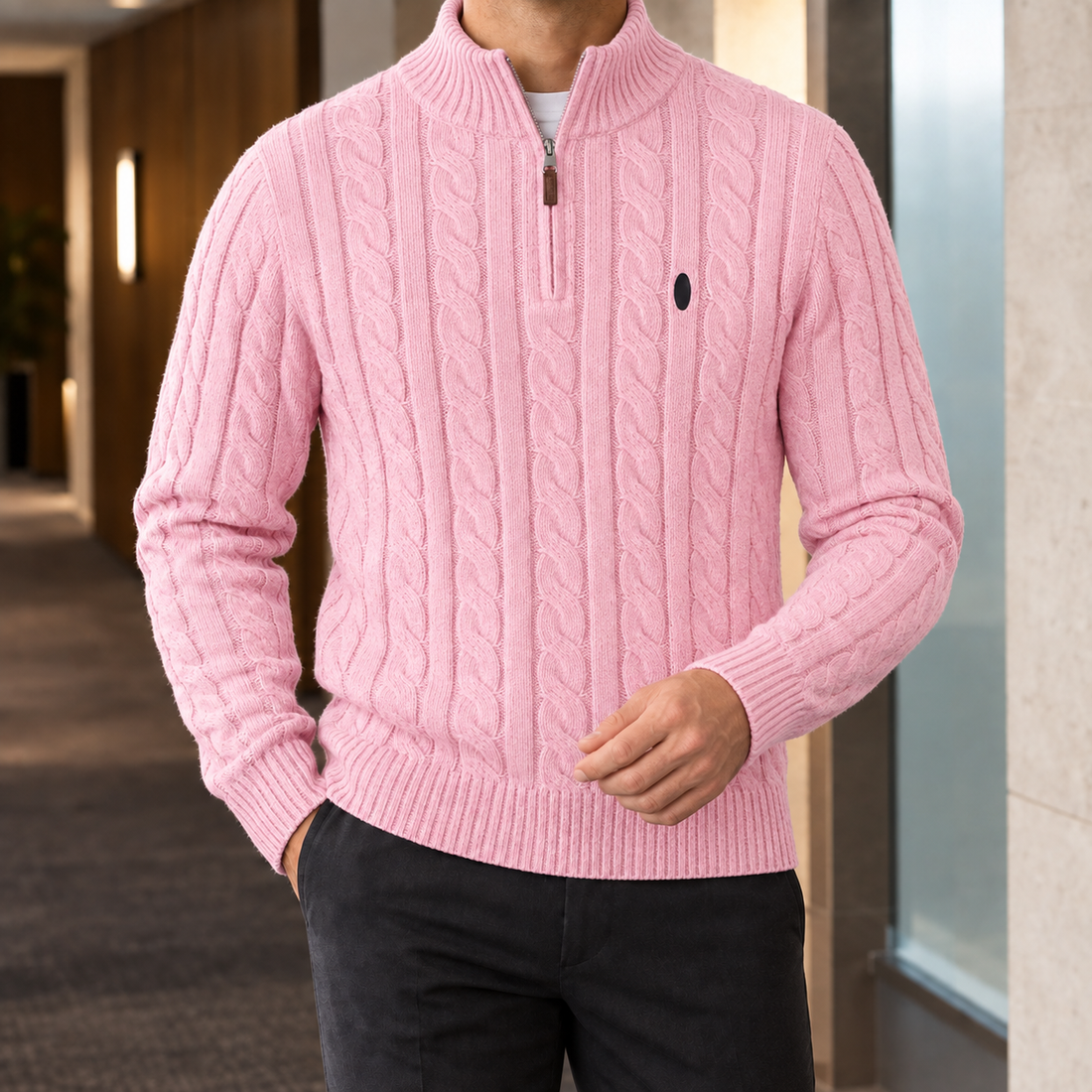 Aubin Cable Knit Sweater - Pink