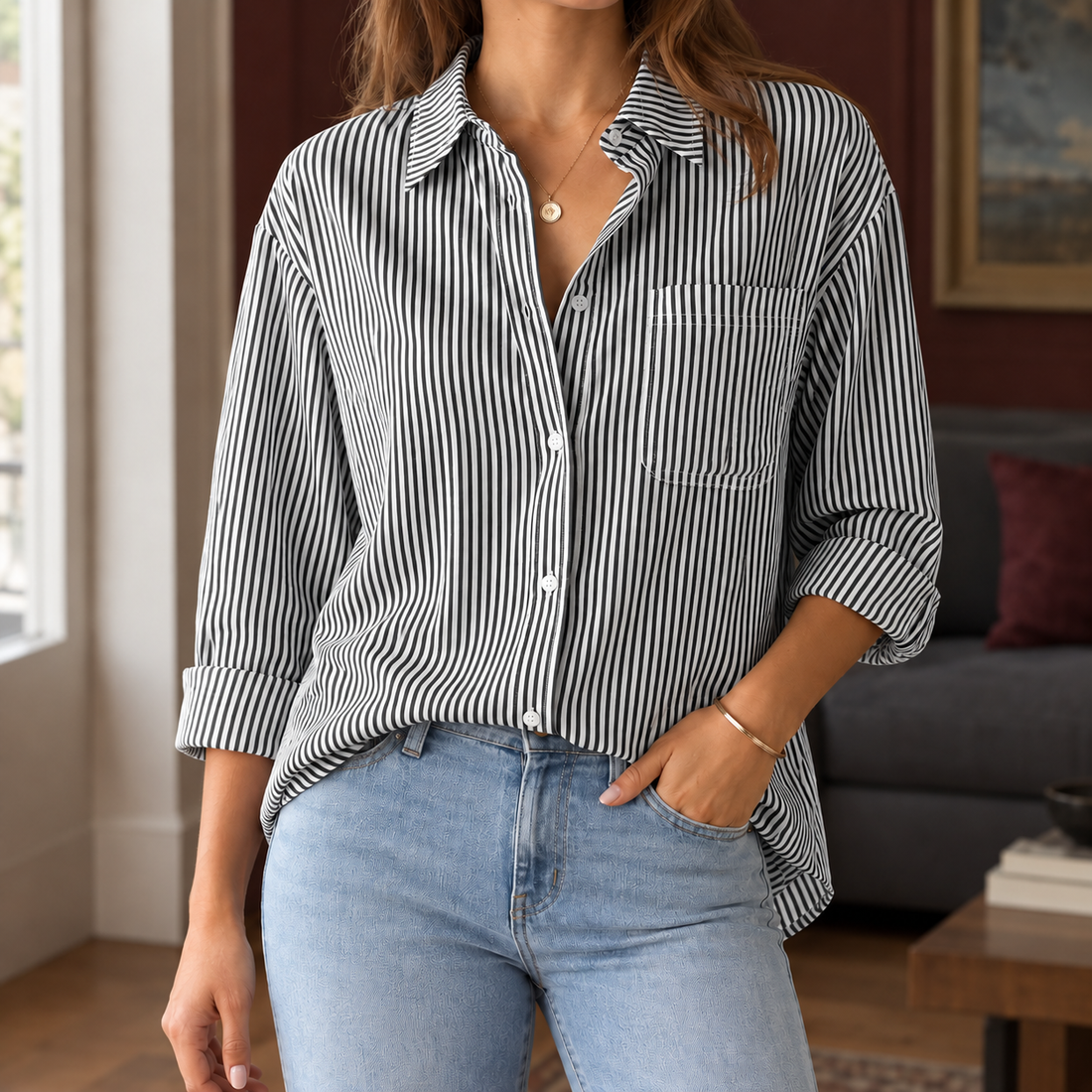 Lena Relaxed Shirt - Black