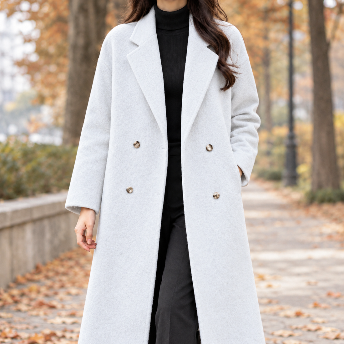 Annalise-Claire Cashmere Coat - White