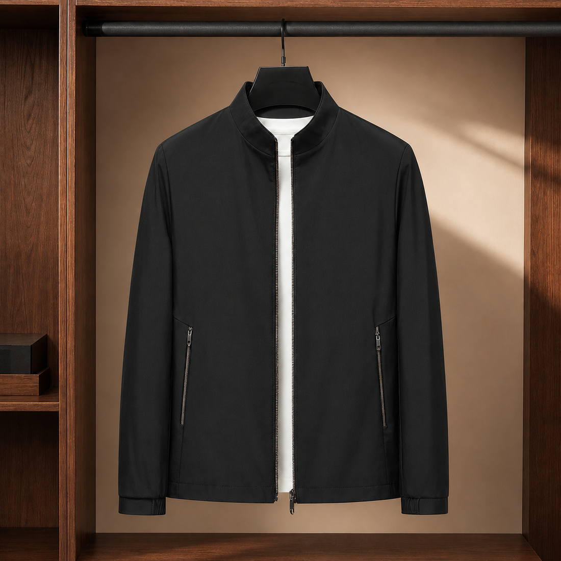 Everett-Scott Stand Collar Jacket - Black
