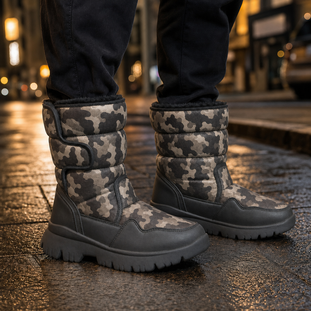 Viterbo Camouflage Snow Boots - Black Gold Camouflage