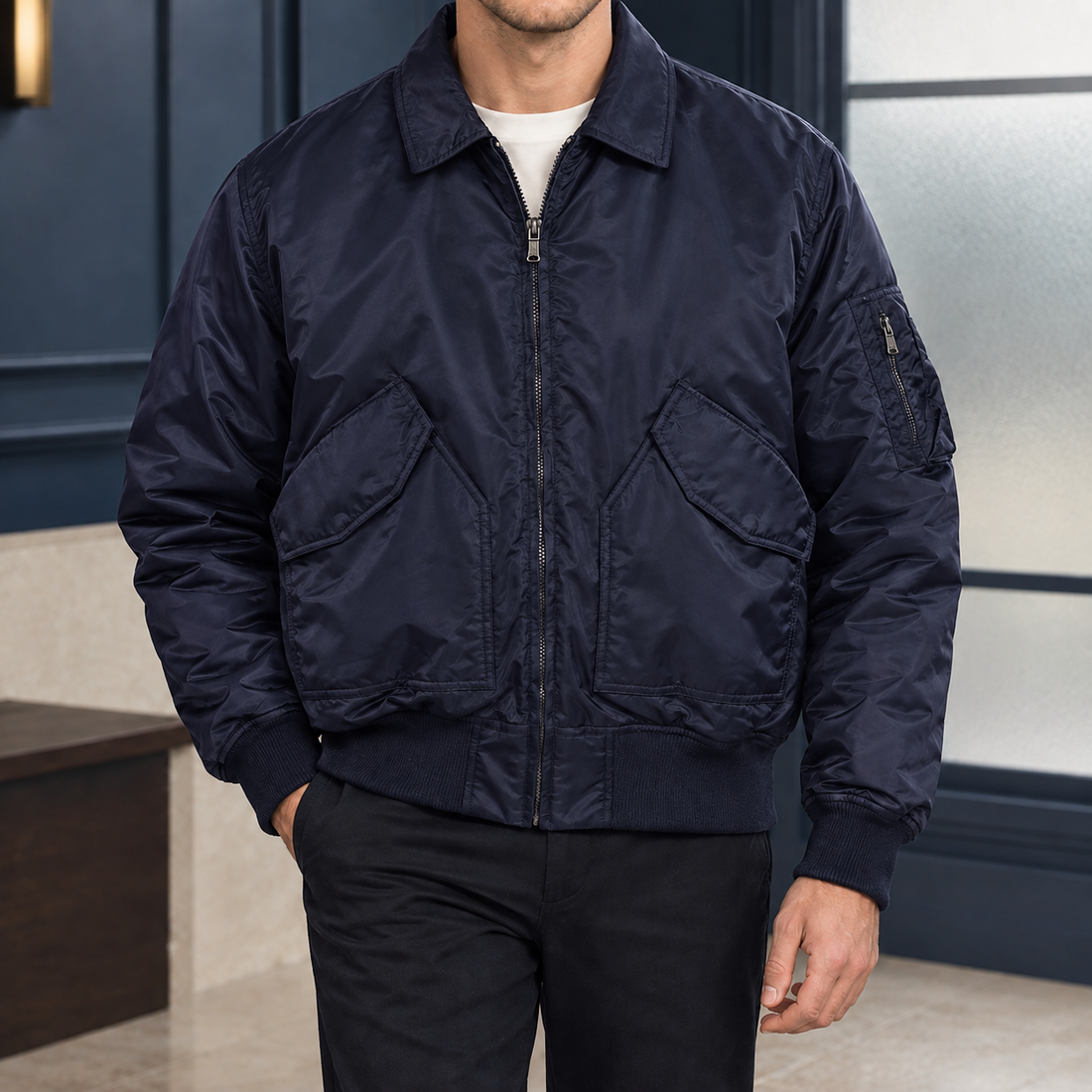 Samuel Flight Jacket - Dark Blue