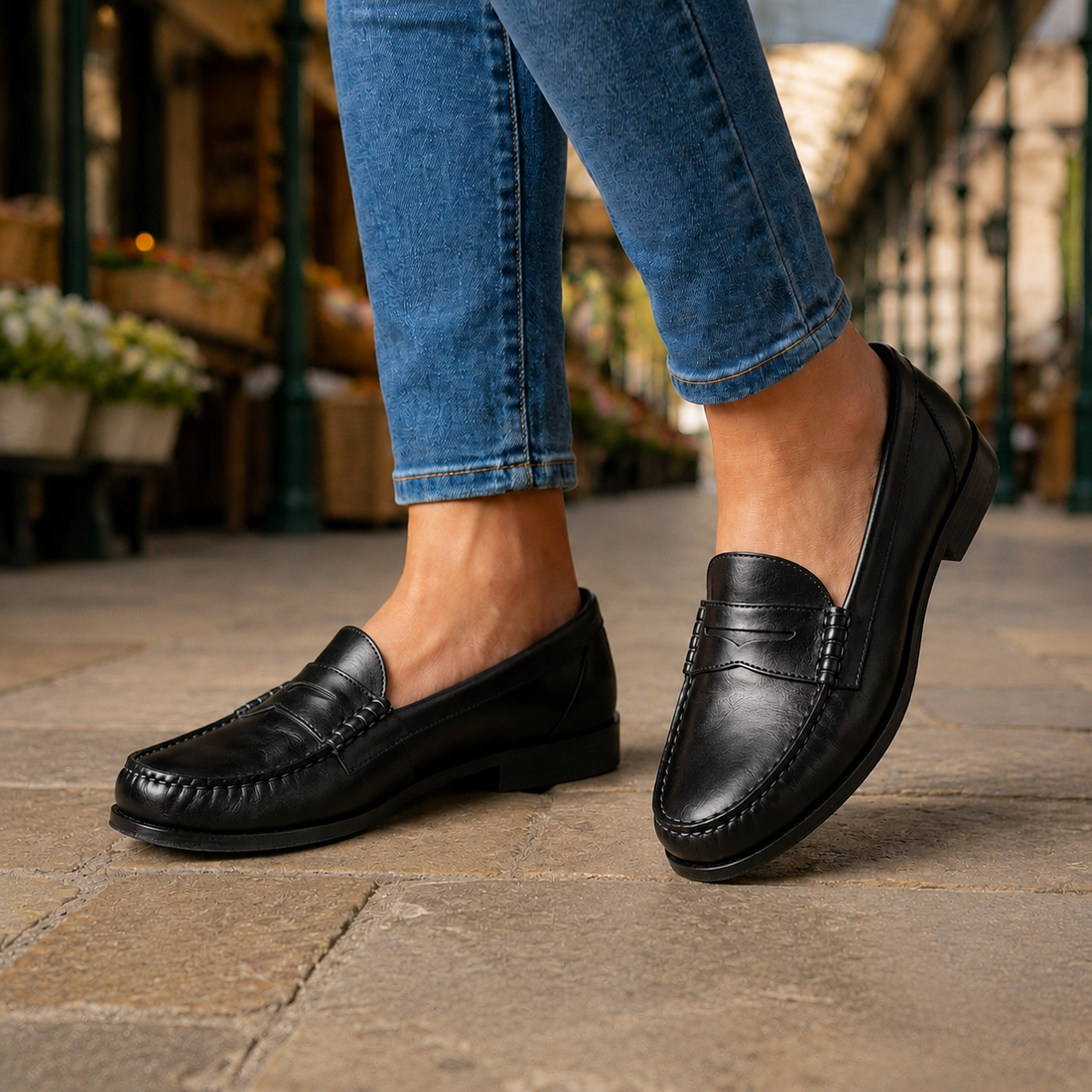 Barletta Leather Loafers - Black