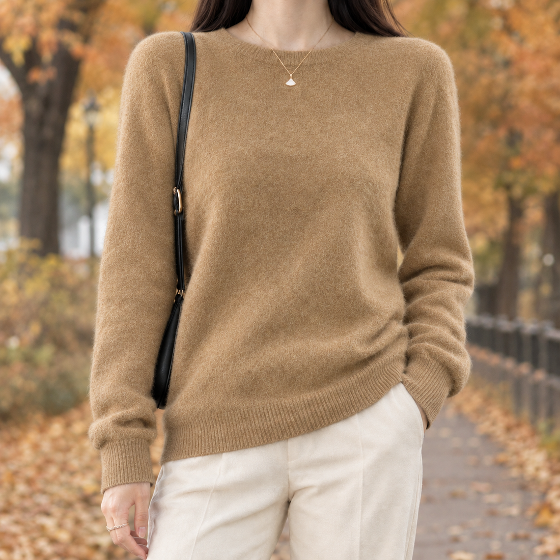Seraphina-Elise Cashmere Sweater - Golden Camel