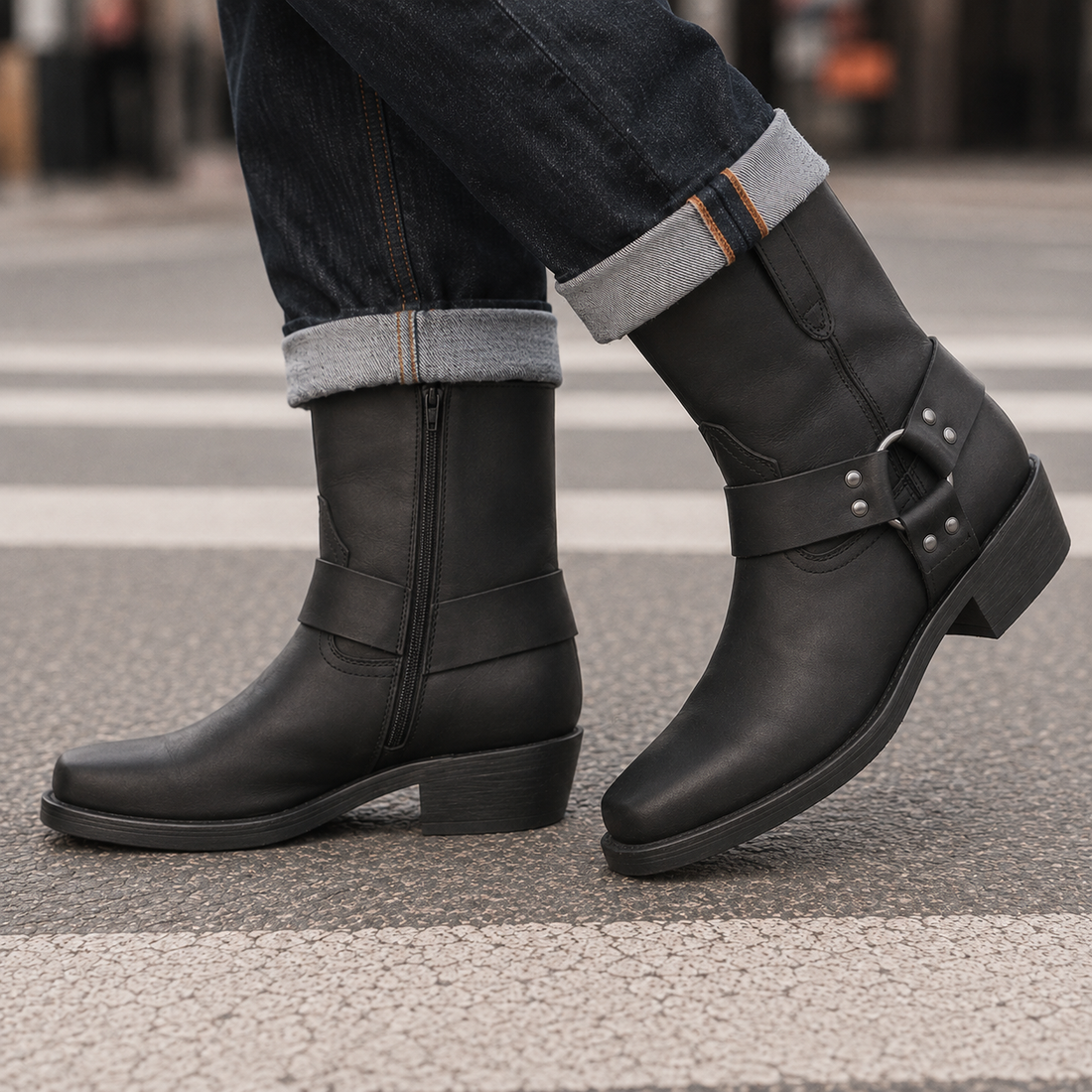 Bruni Harness Boots - Black