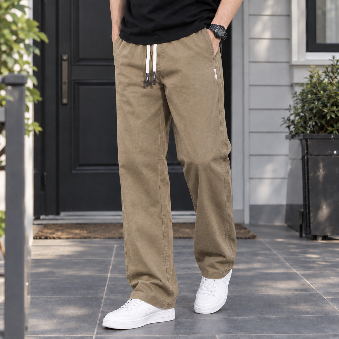 Ryan-Ellis Relaxed Pants - Khaki