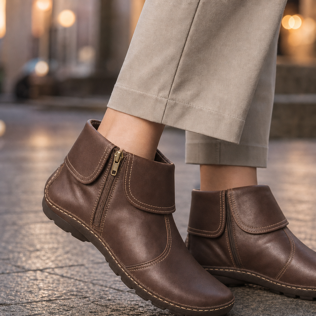 Lucano Side Zip Boots - Light Brown