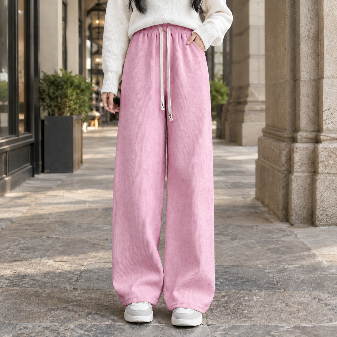 Modesty Wide Leg Pants - Pink