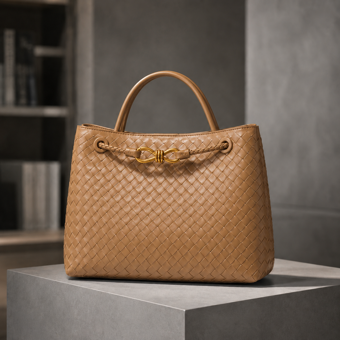 Piras Woven Handbag - Khaki