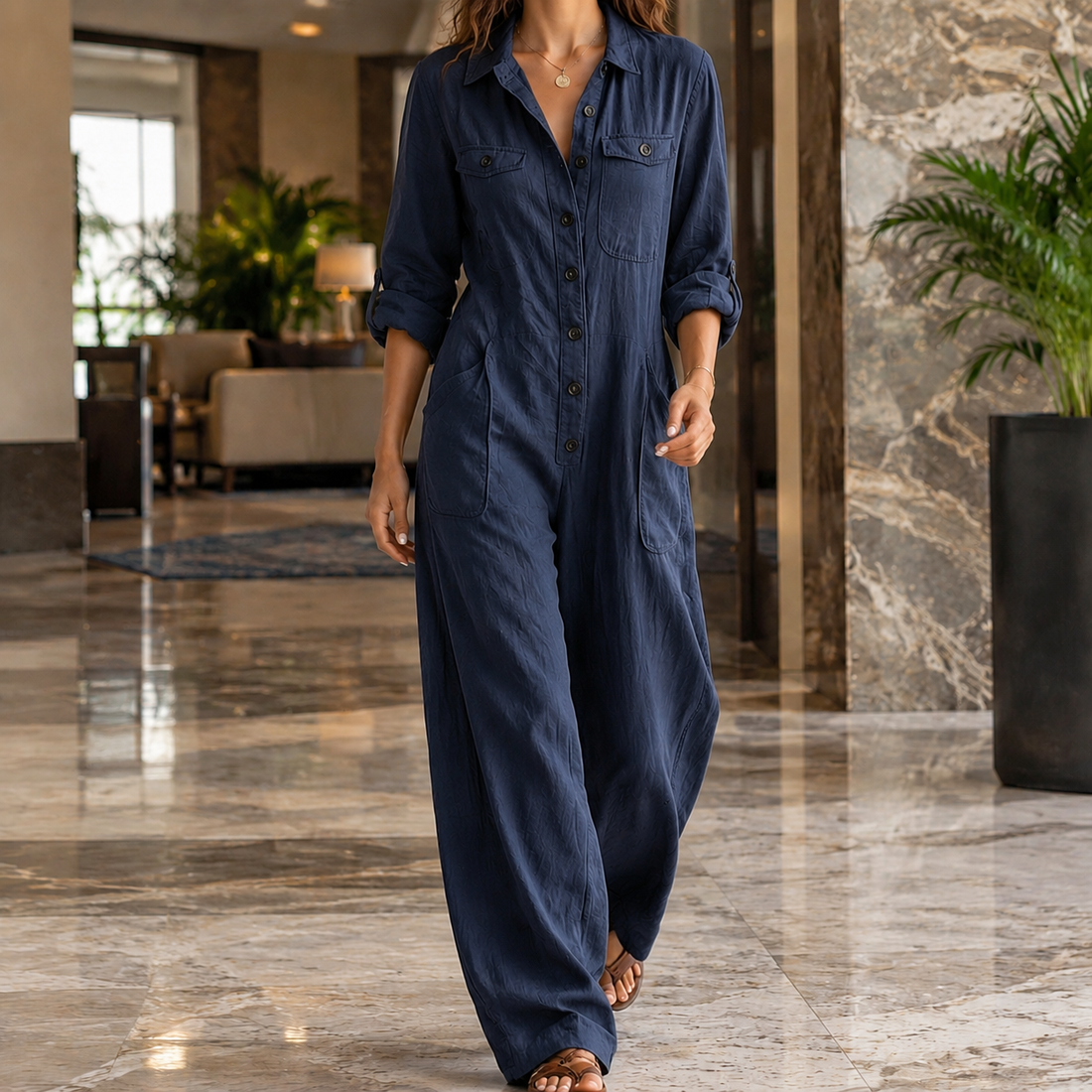 Albertine Utility Jumpsuit - Navy