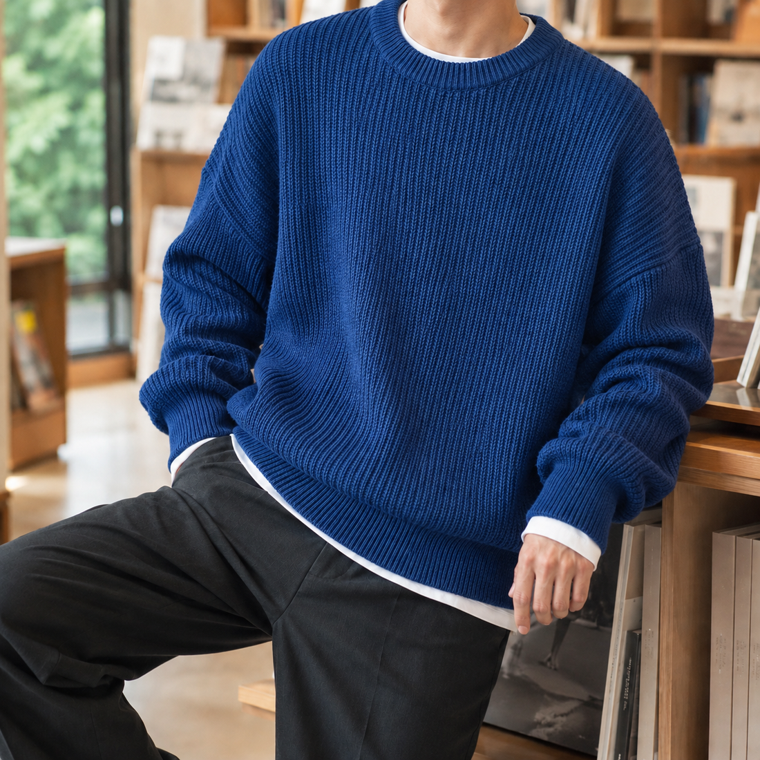 Rodolphe Ribbed Sweater - Blue