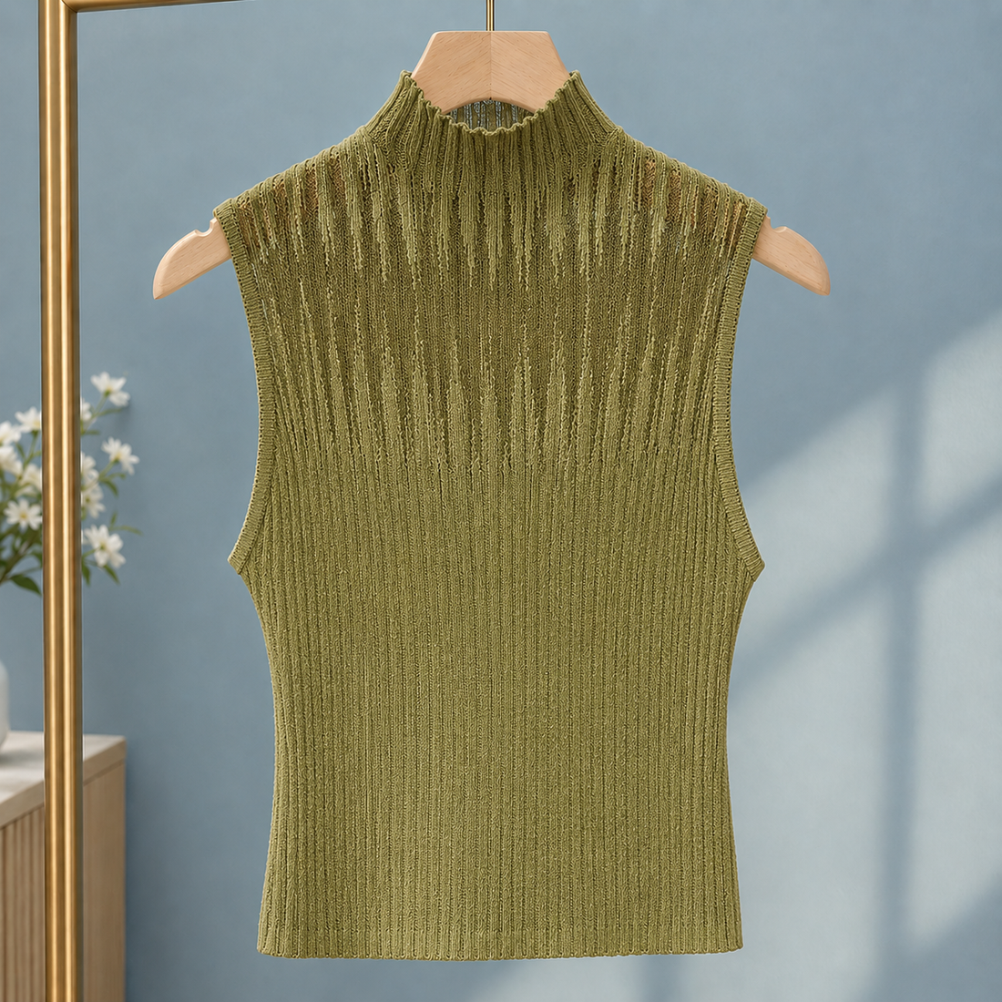 Stacey Mock Neck Top - Green