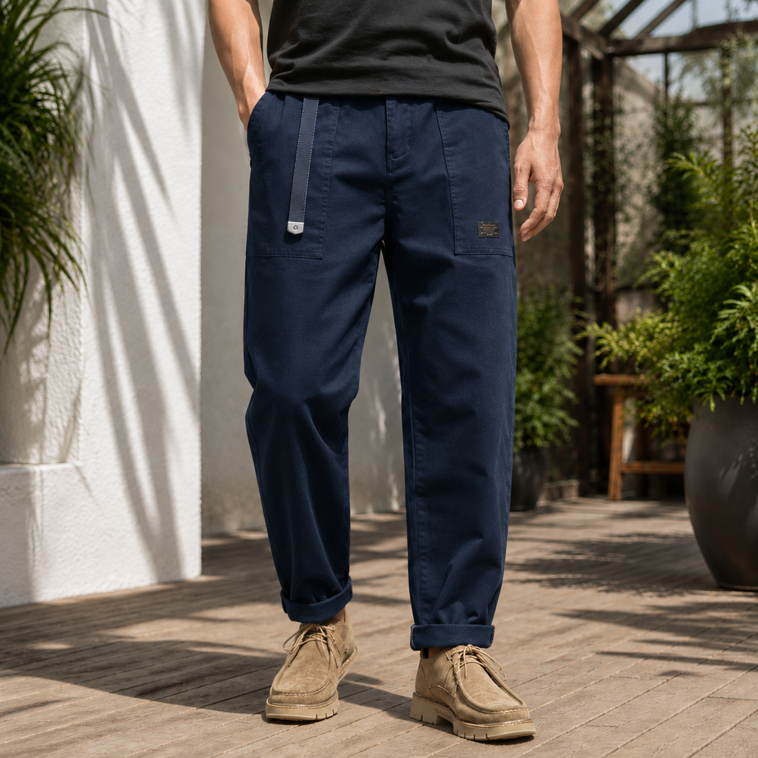Hector Relaxed Cargo Pants - Blue