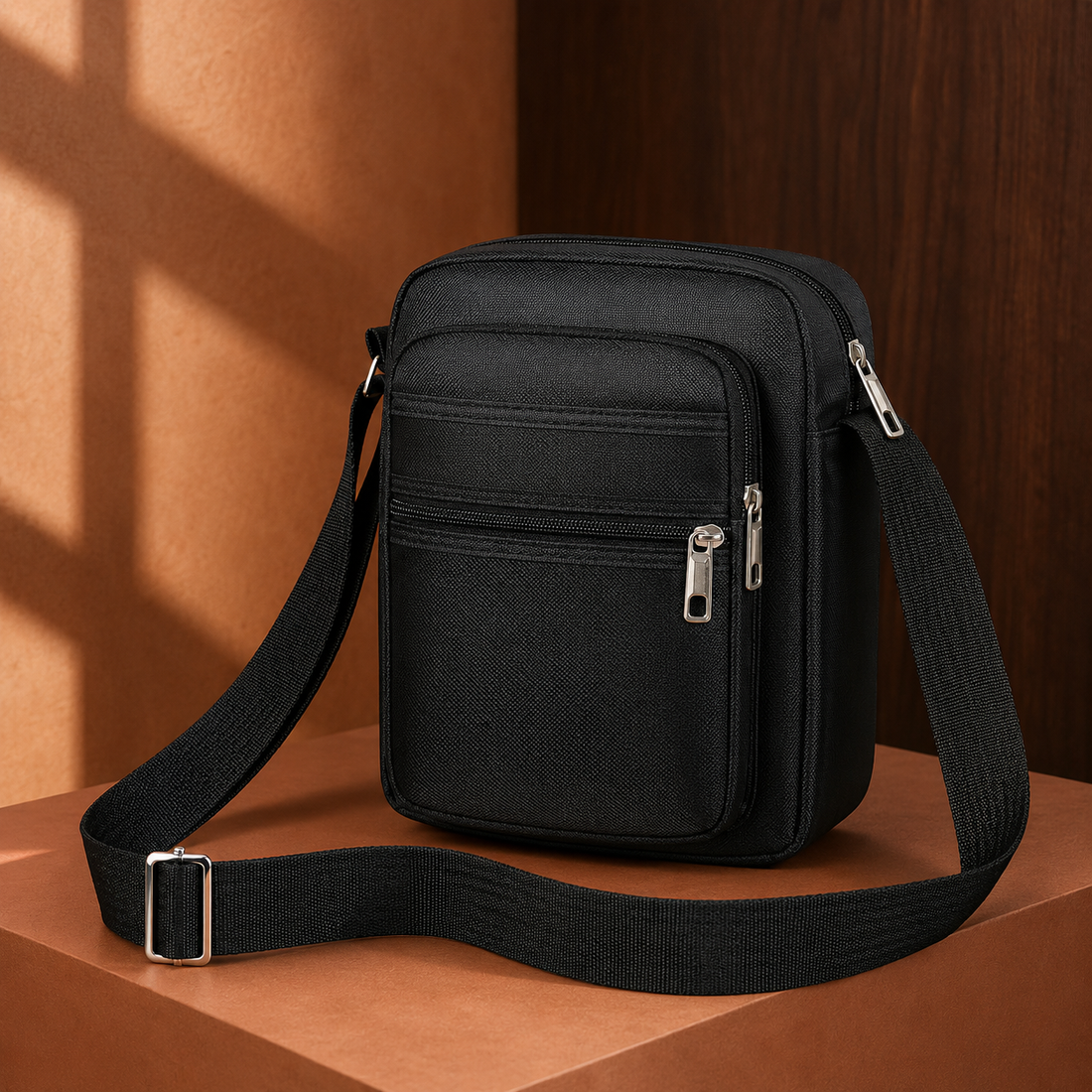Bertani Multi-Zip Crossbody Bag - Black