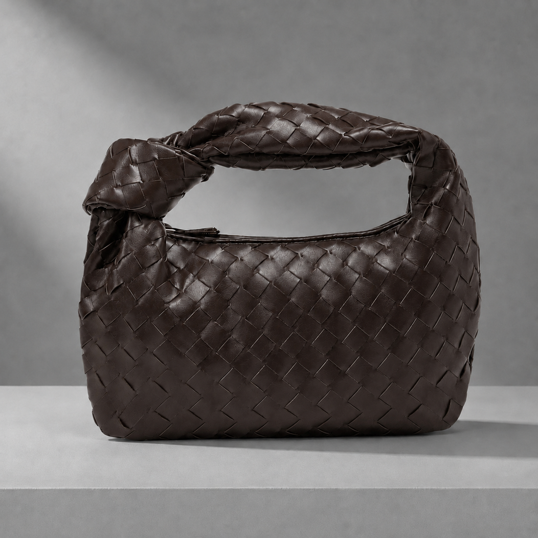 Chianti Woven Mini Handbag - Dark Brown