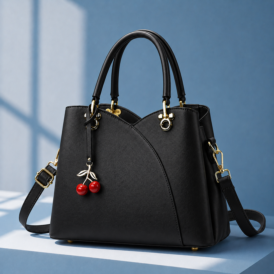 Taddei Cherry Tote - Musta