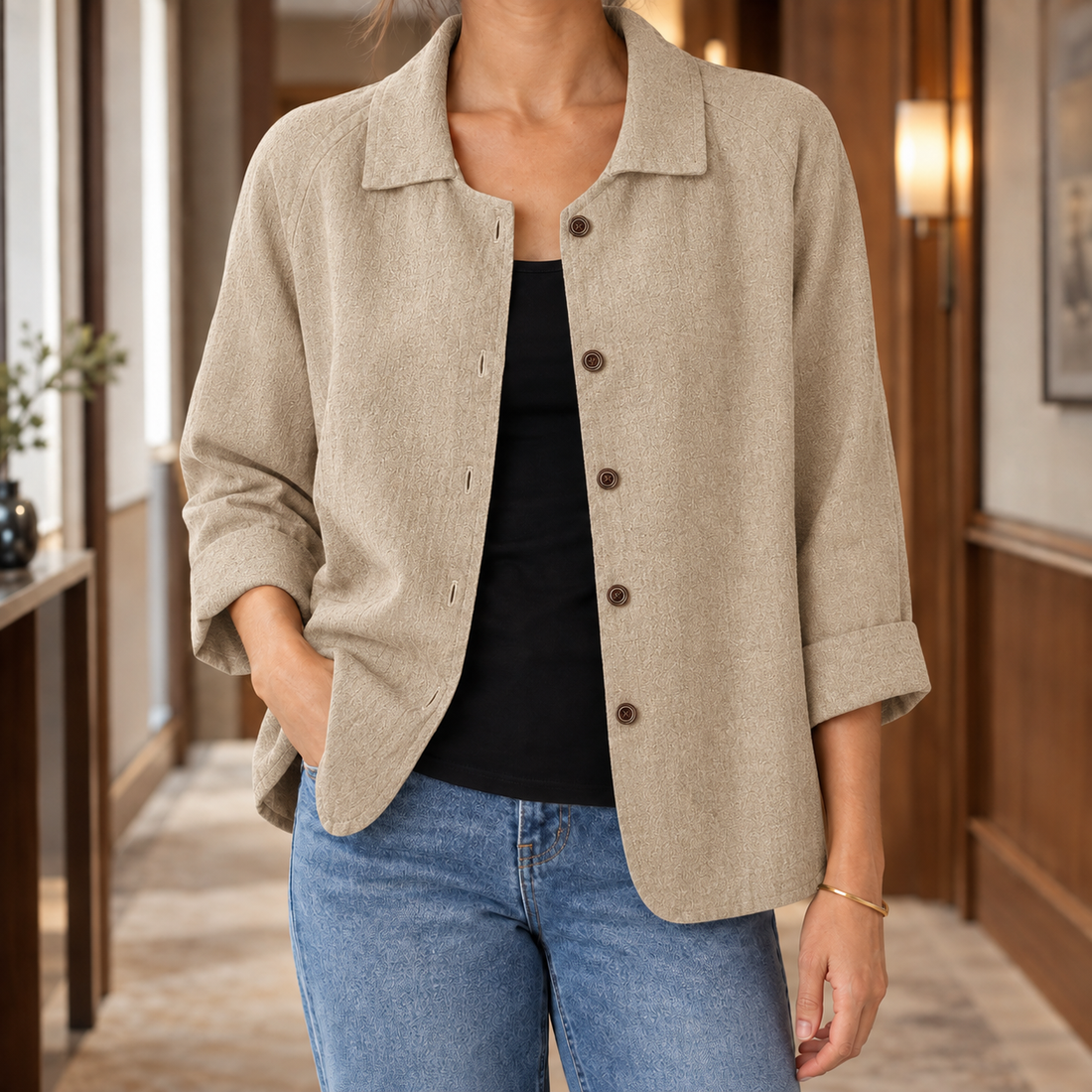 Mabel-Jade Relaxed Blazer - Beige