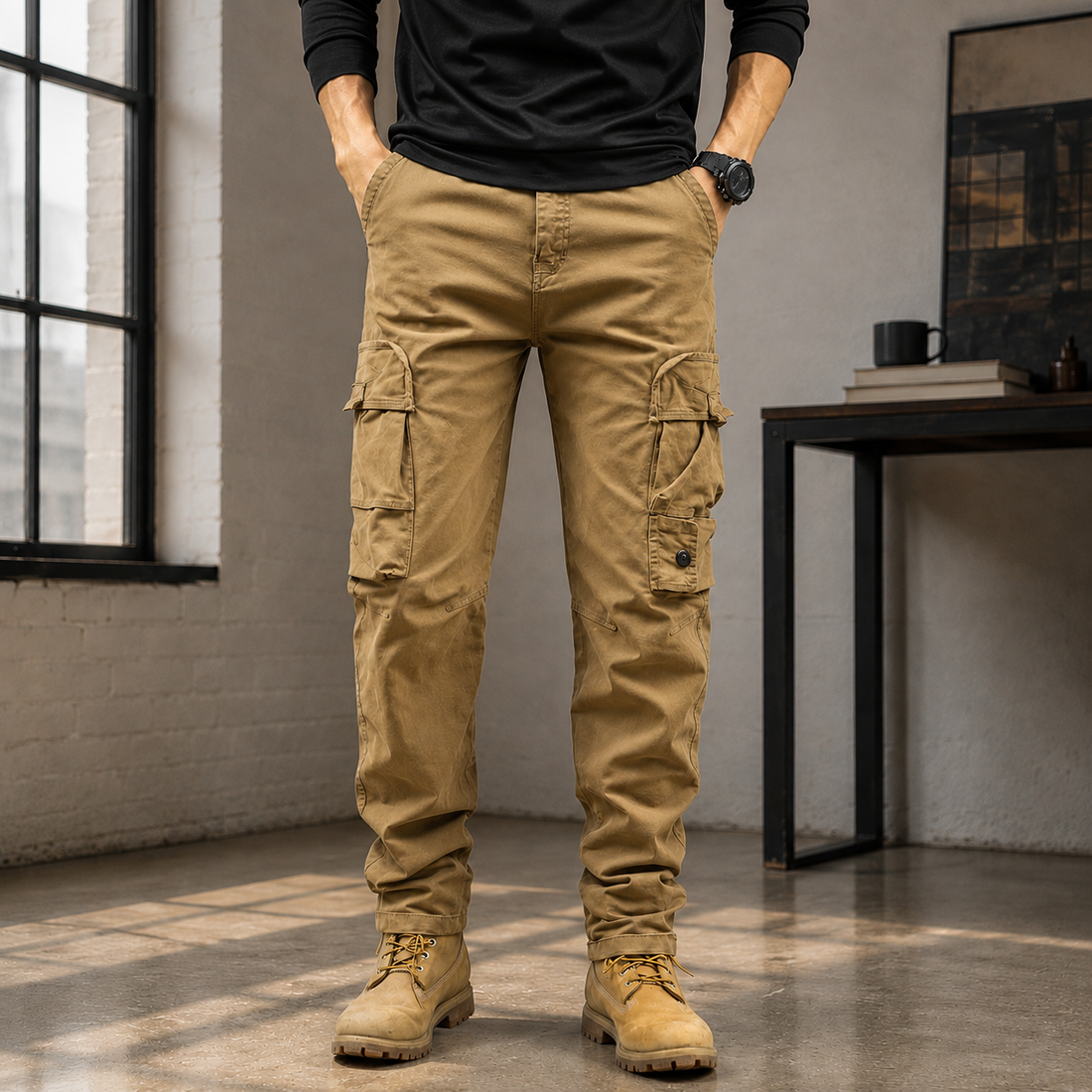 Samson Relaxed Cargo Pants - Khaki