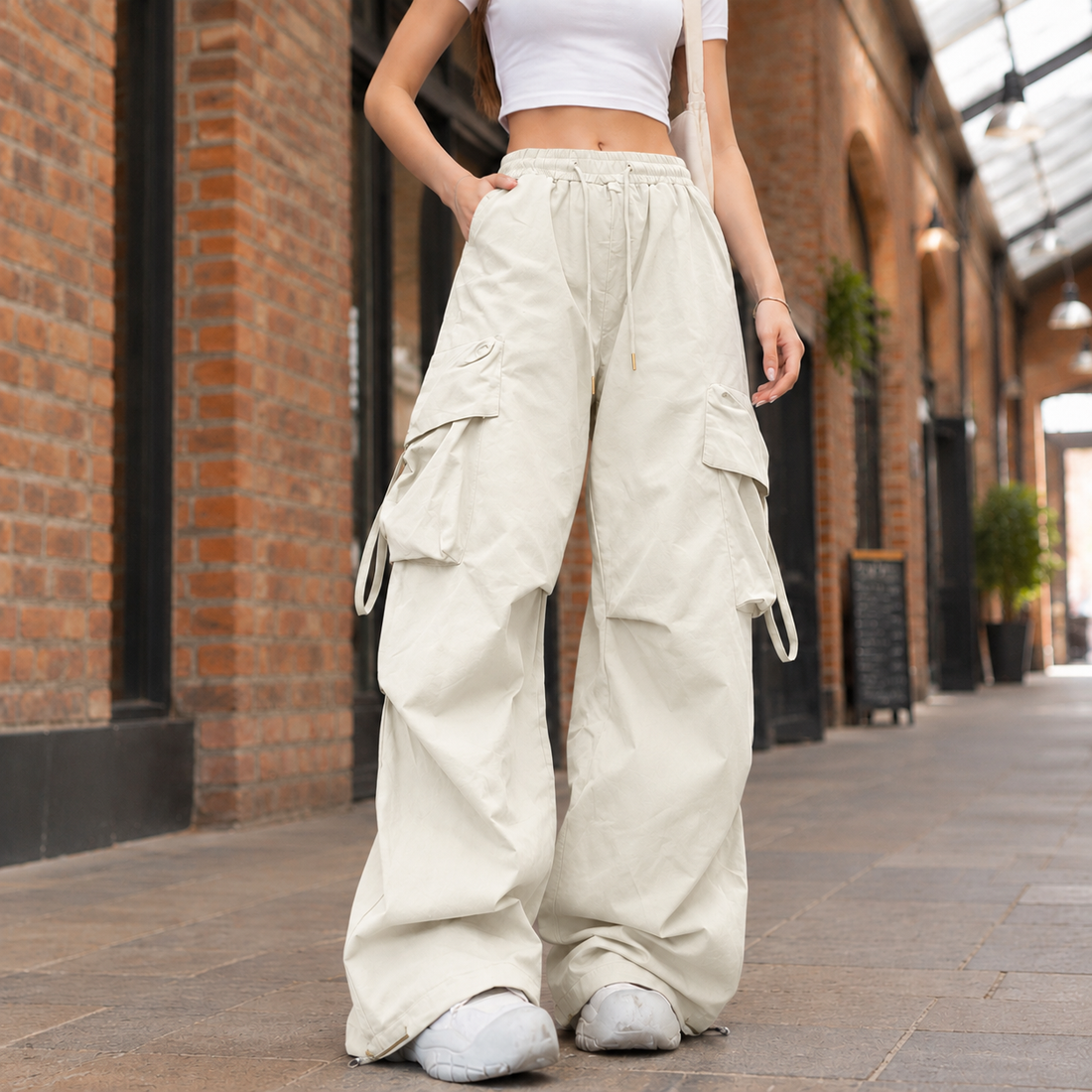 Heloise Wide Leg Pants - Apricot 2