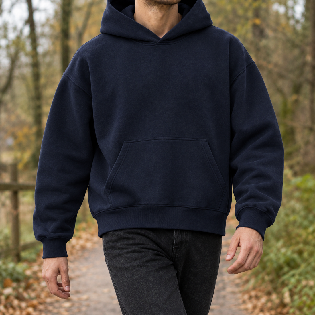 Burnaby-Reid Relaxed Hoodie - Navy Blue