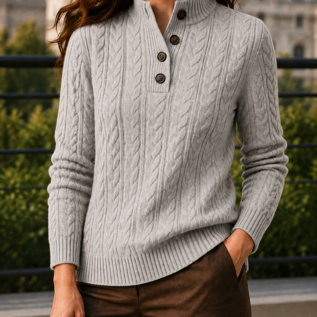 Nina Cashmere Sweater - Gray