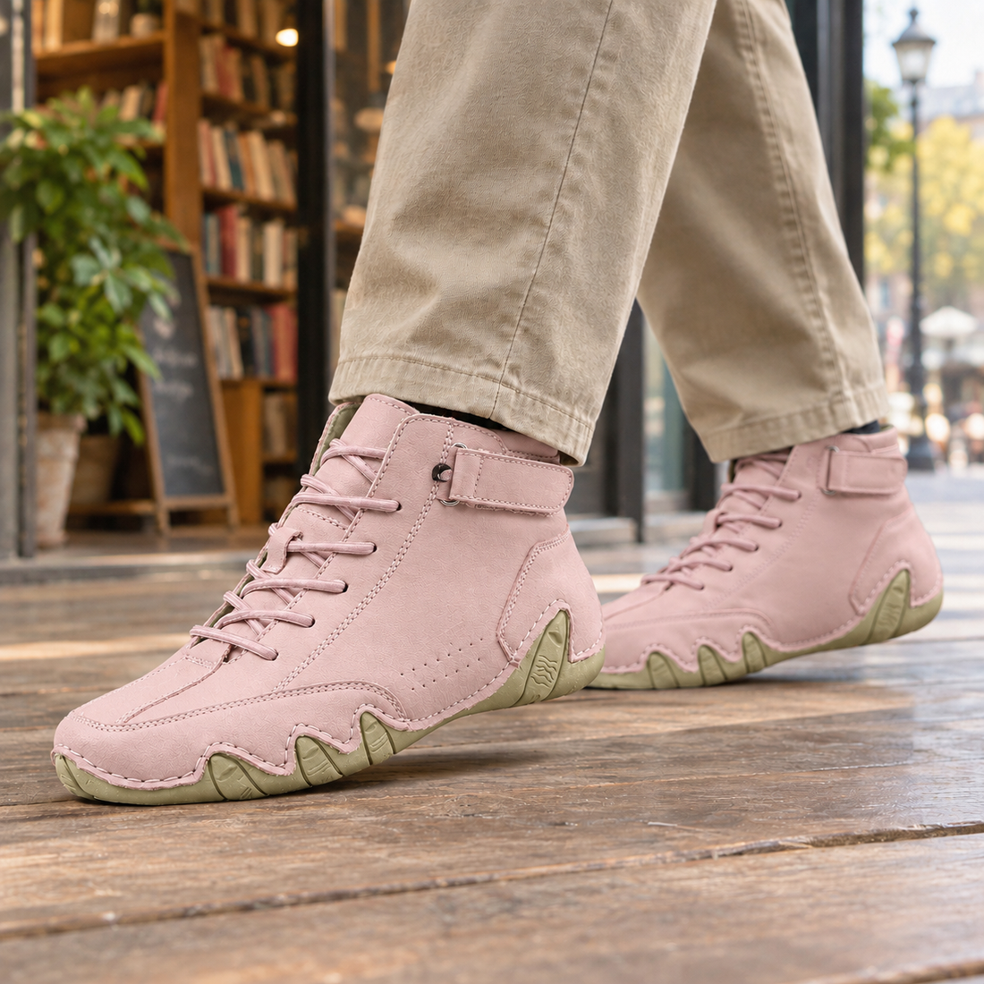 Magenta Lace-Up Sneakers - Pink