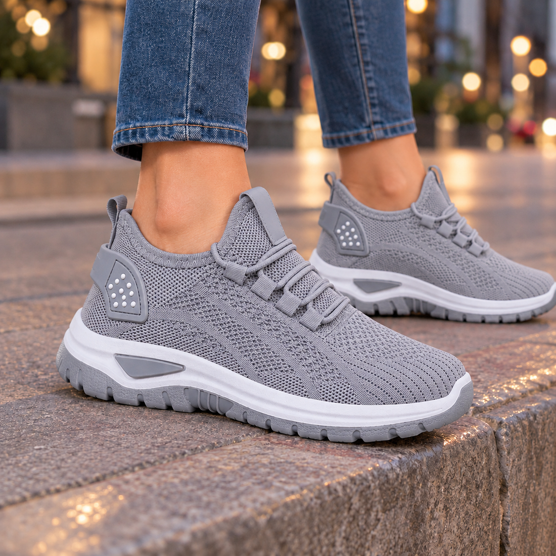 Fermo Knit Sneakers - Gray