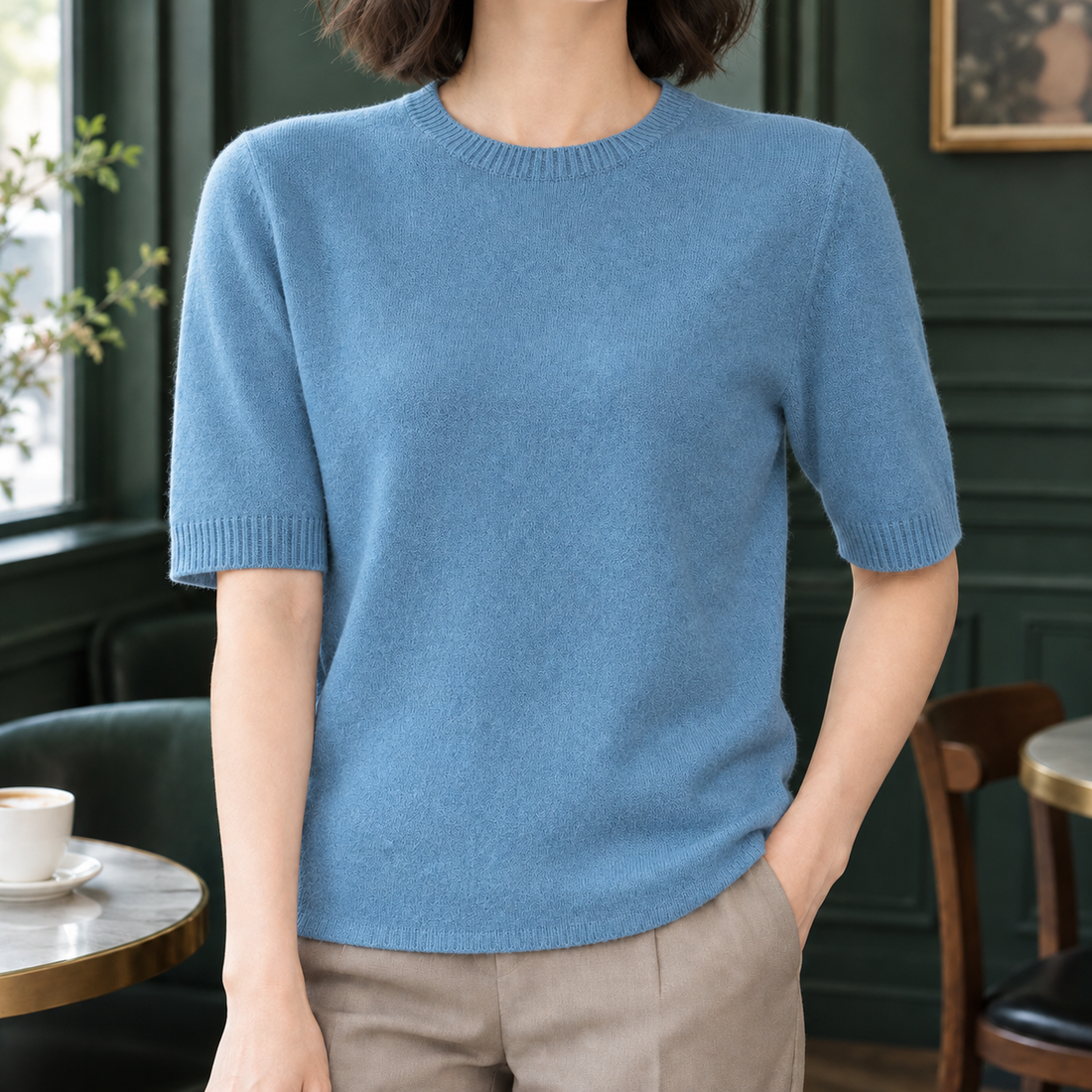Ludovica Crew Neck Sweater - Blue