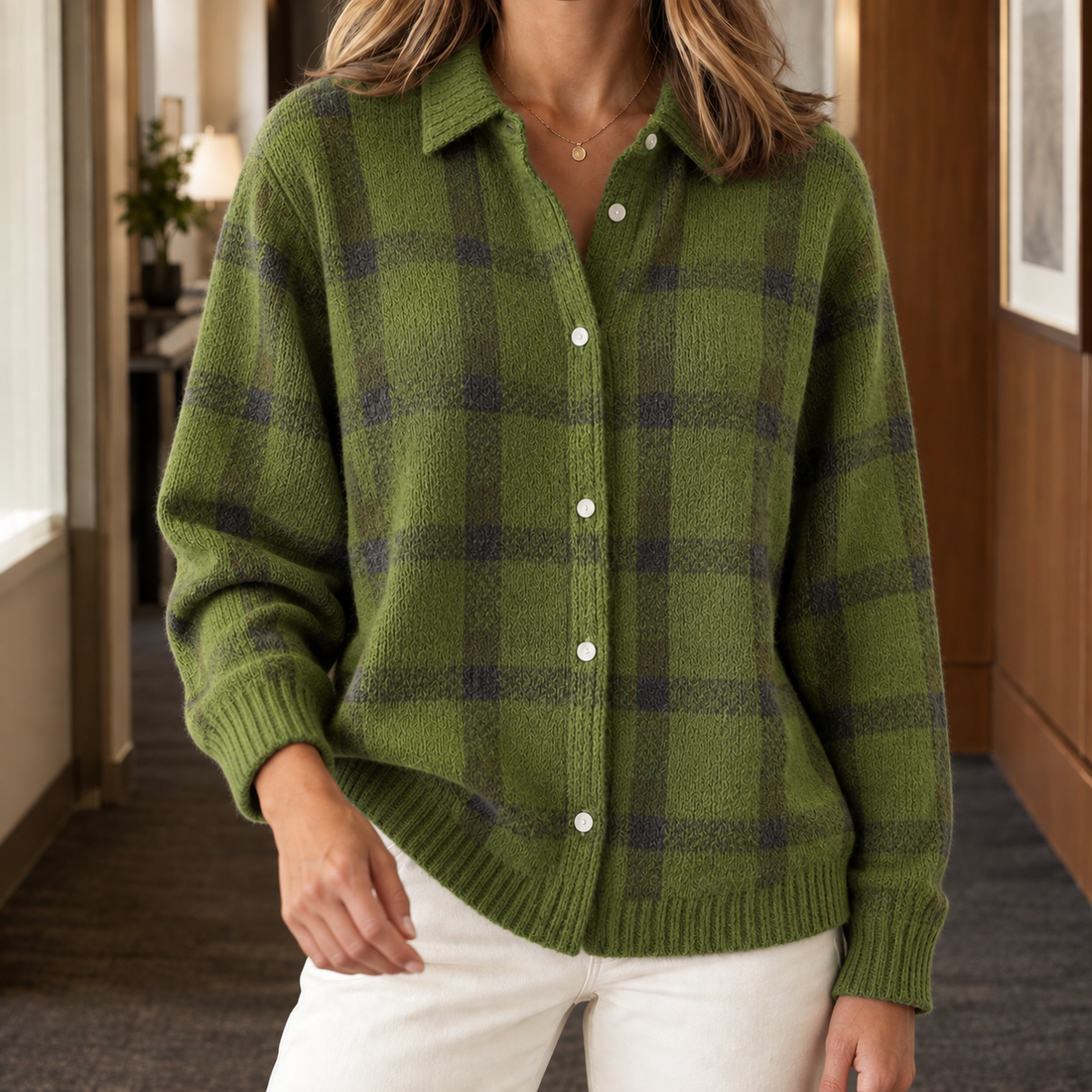 Lillian Plaid Overshirt - Green