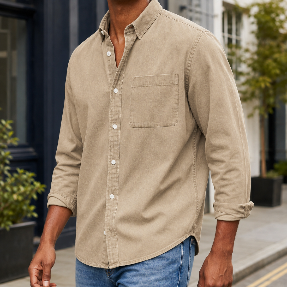 Caius Relaxed Shirt - Beige