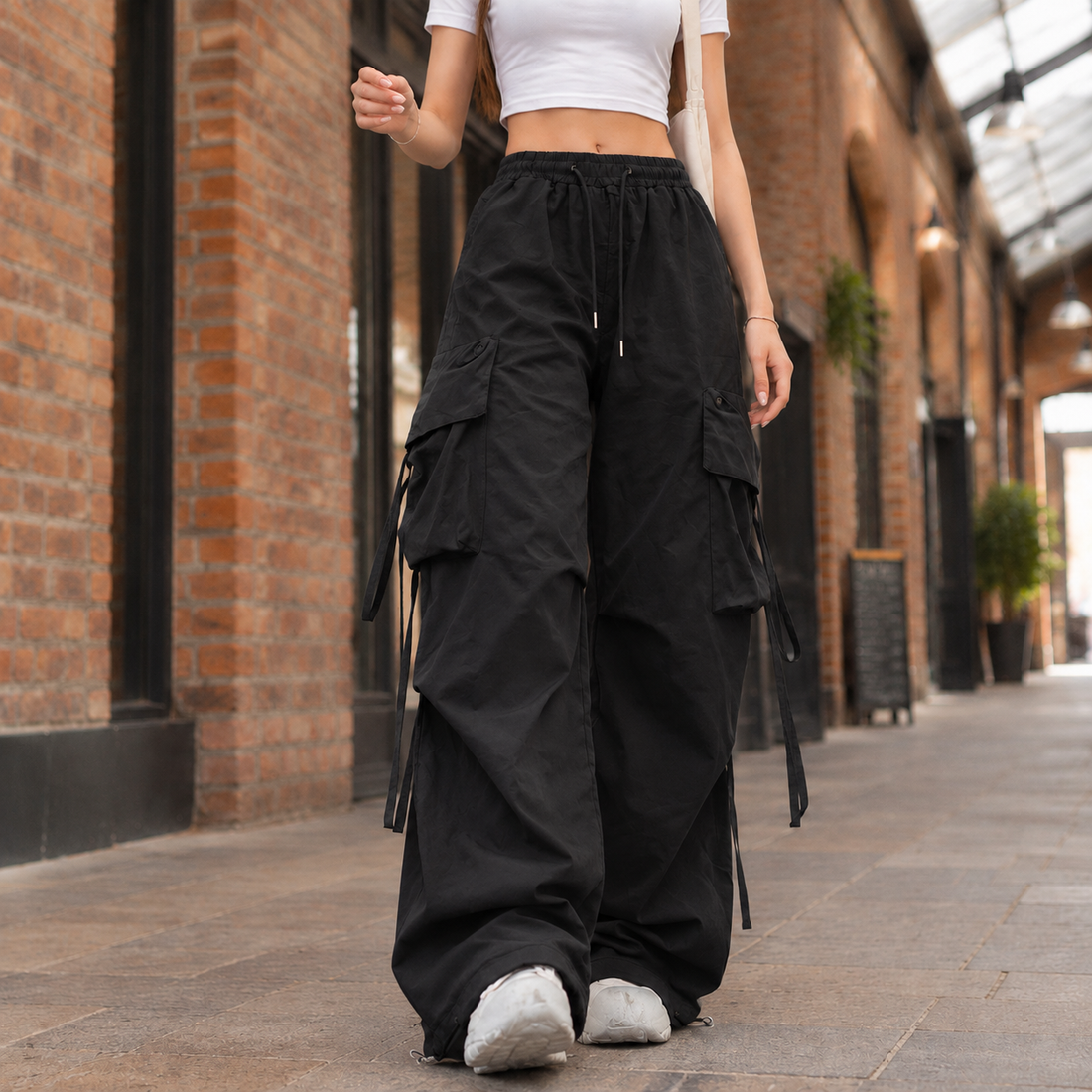 Heloise Wide Leg Pants - Black 2
