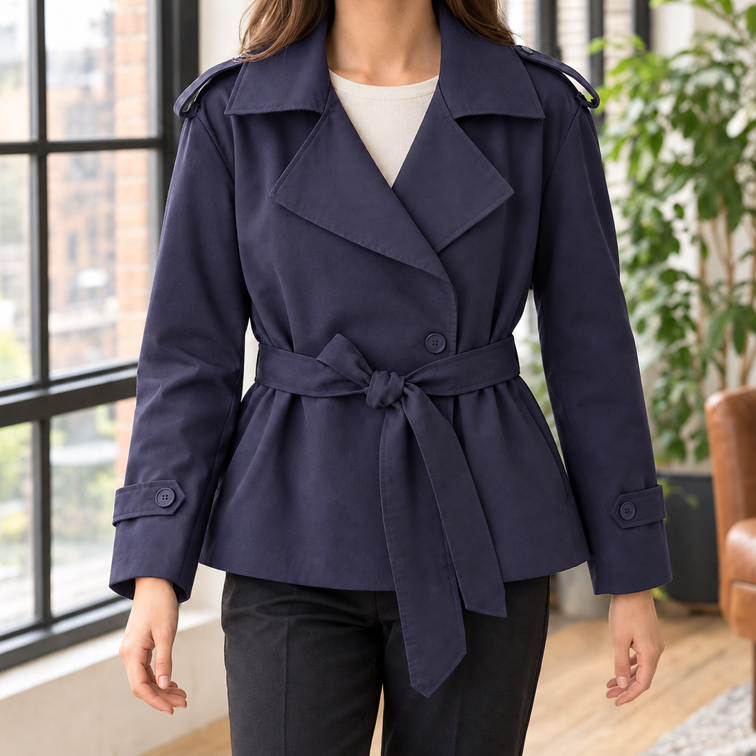 Nicolette Belted Jacket - Blue