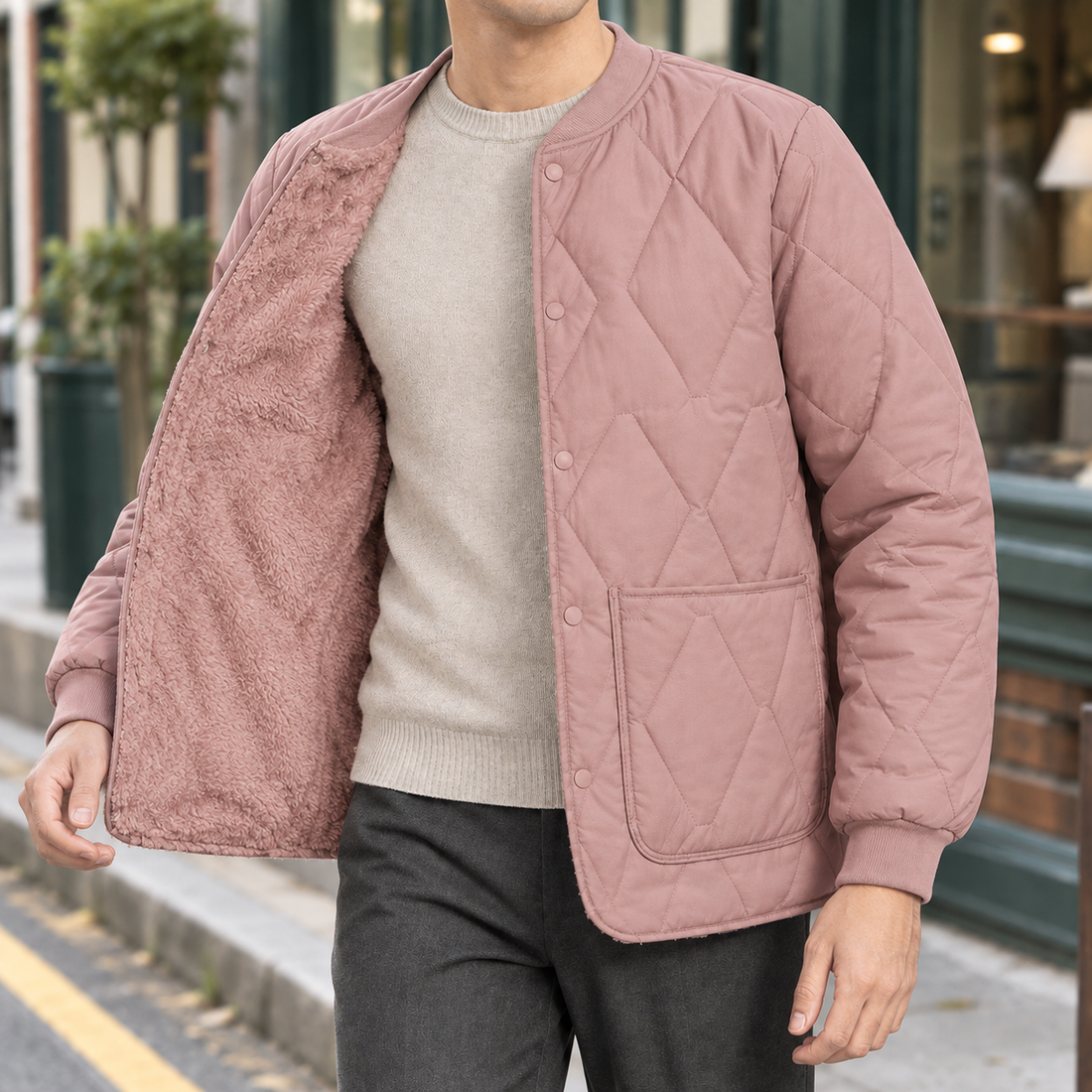 Reuben Quilted Jacket - Purple Sand