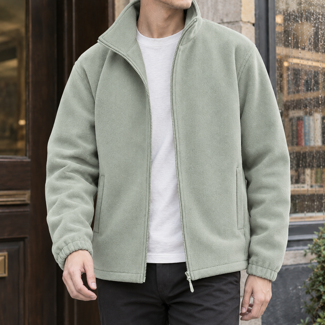 Rodolphe-Scott Fleece Jacket - Gray Green