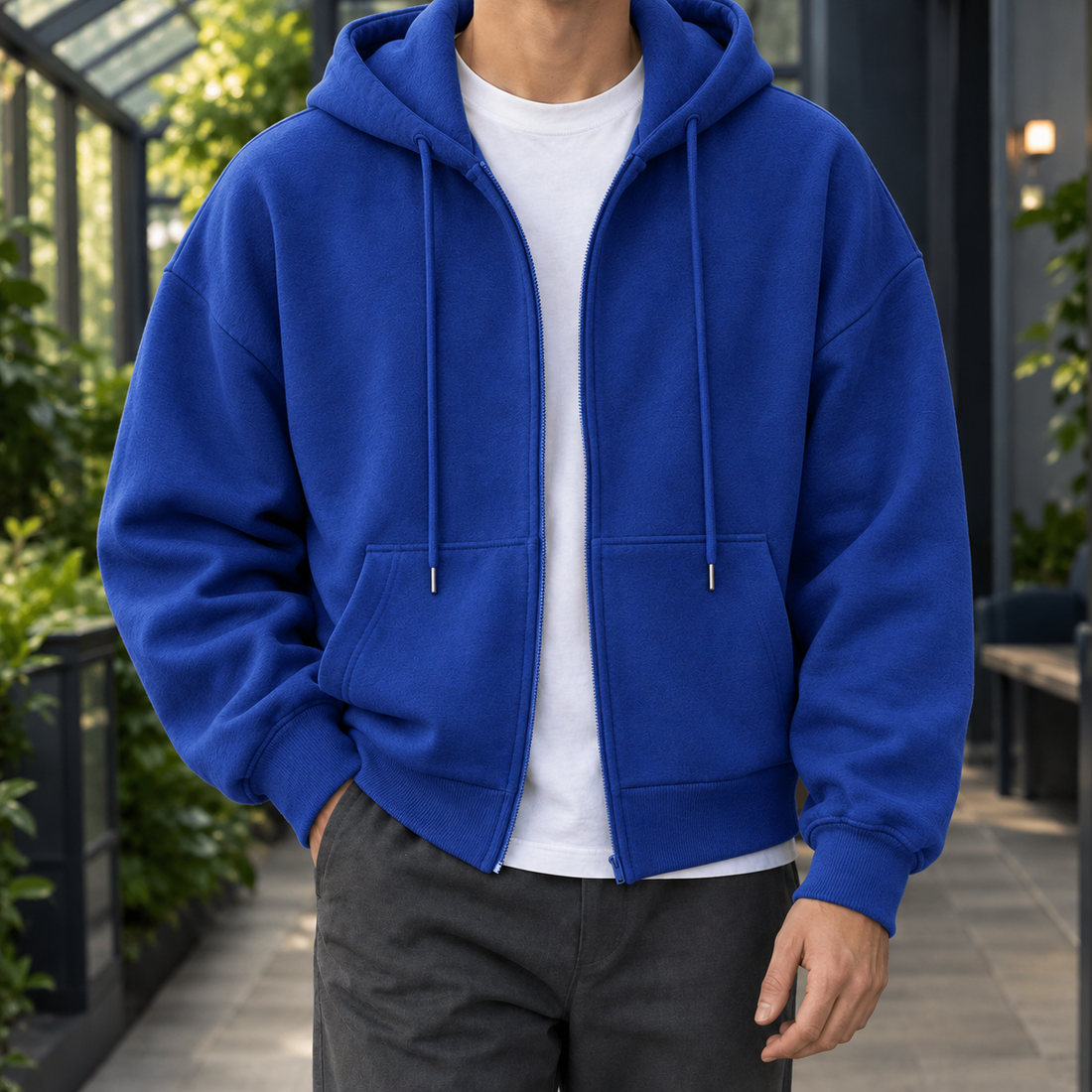 James Zip Hoodie - Blue