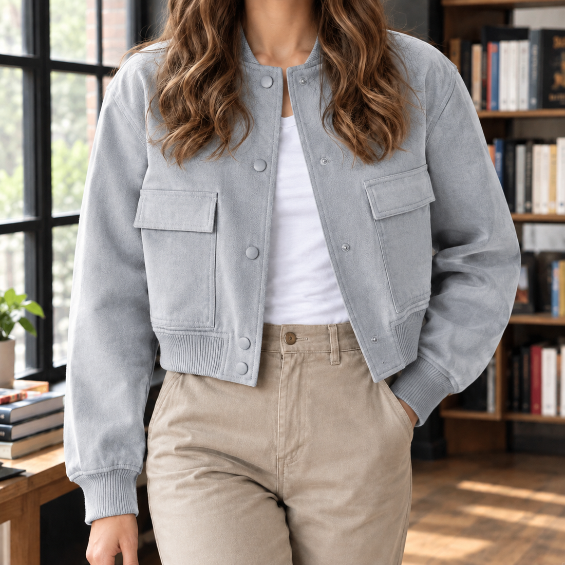 Noemie Utility Jacket - Stone Gray