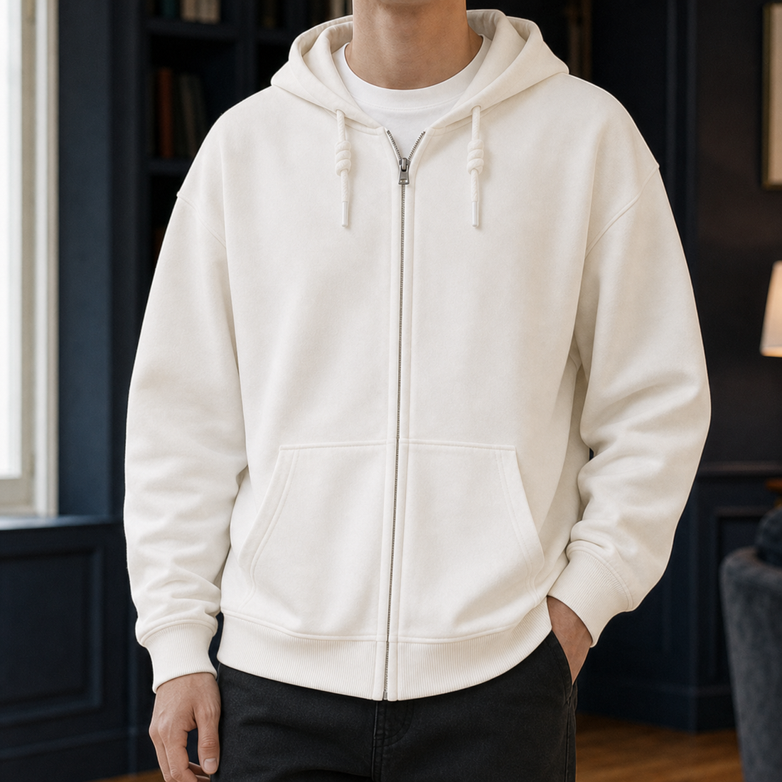 Griffin Hooded Hoodie - Cream
