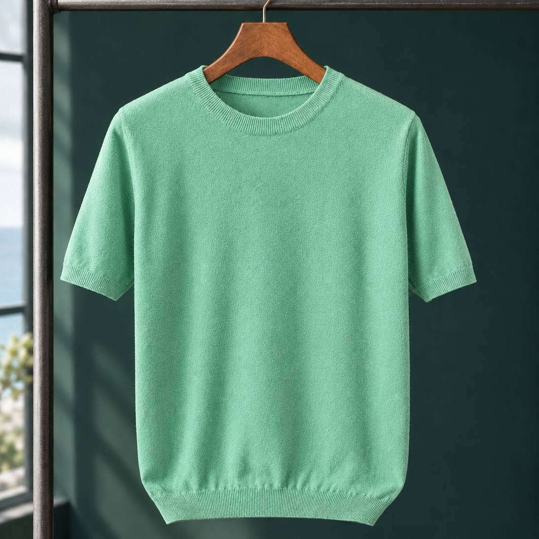 Ludovic-Reid Crew Neck Top - Light Green