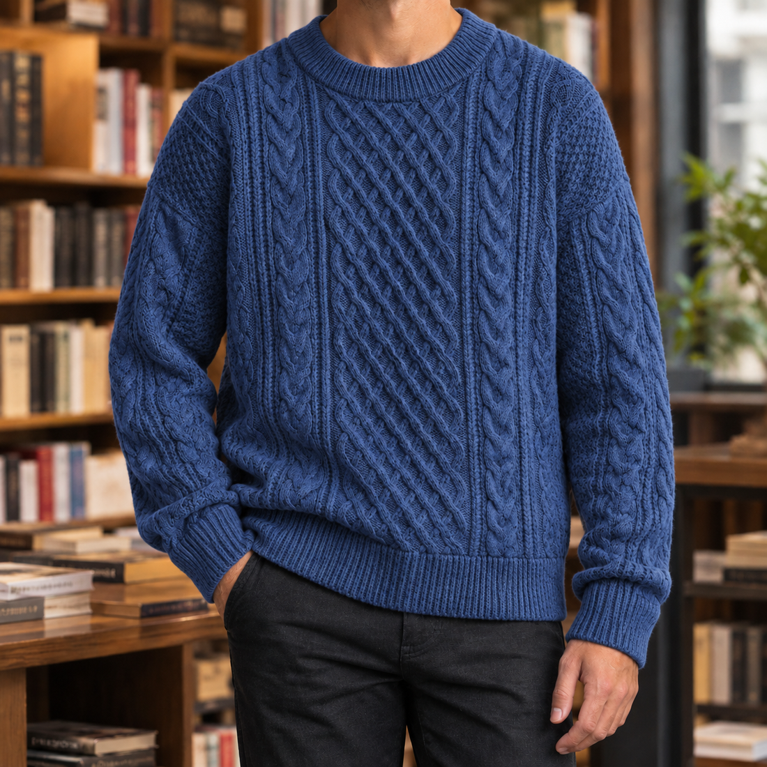 Wilfred Cable Knit Sweater - Blue