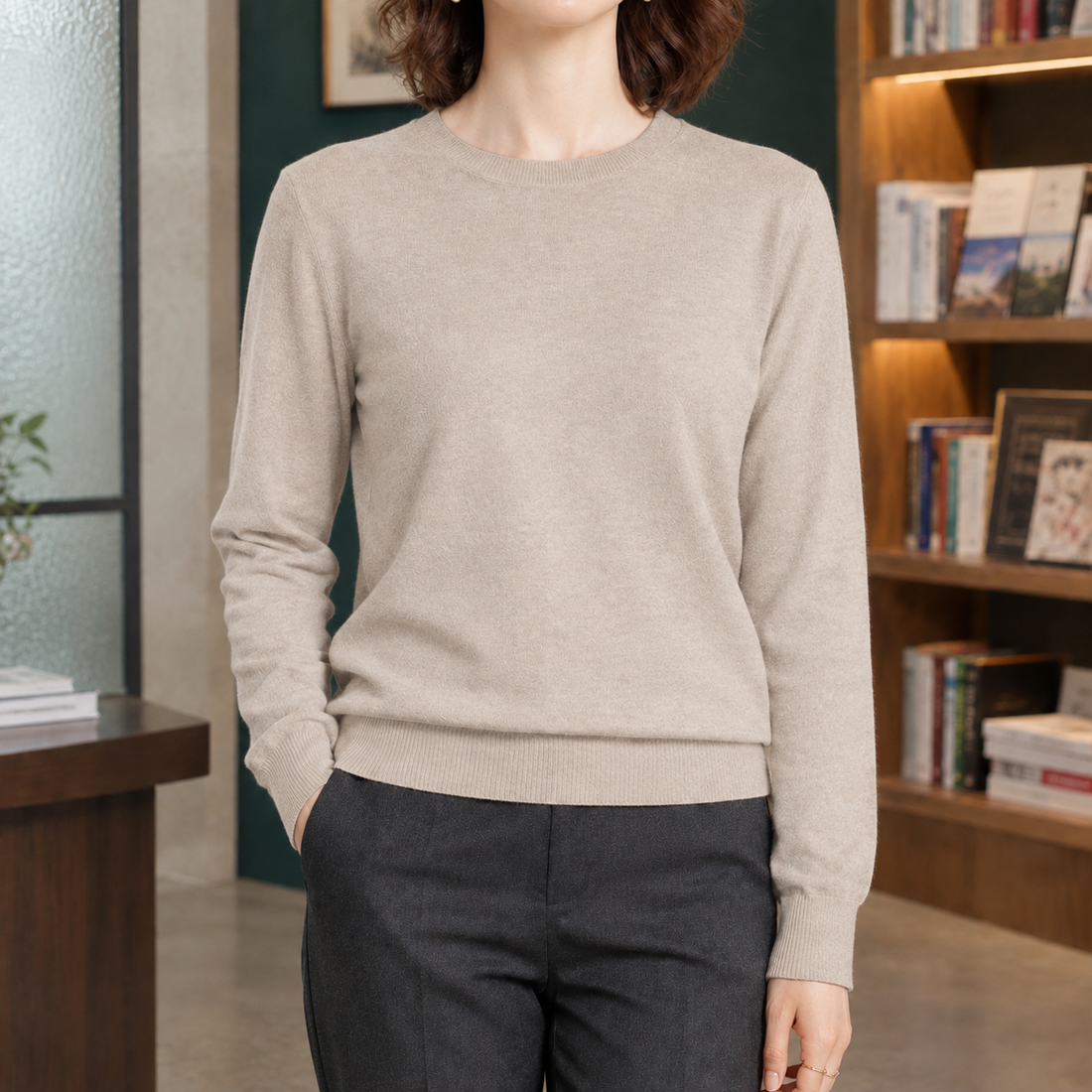 Aline Crewneck Sweater - Camel