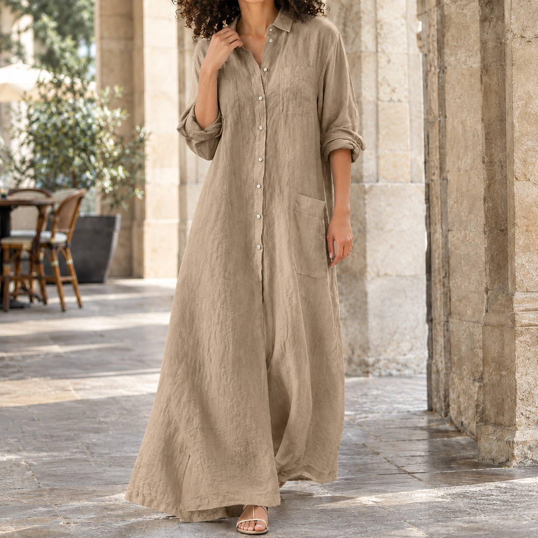 Chantal Wide Leg Jumpsuit - Khaki